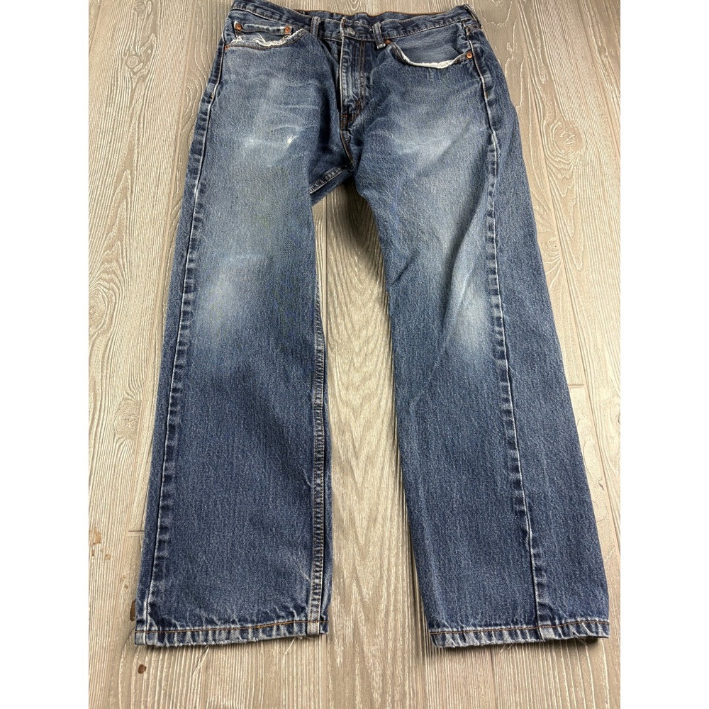 Levis 505 Regular Fit Jeans Mens 34 x 29 Blue Denim 100% Cotton